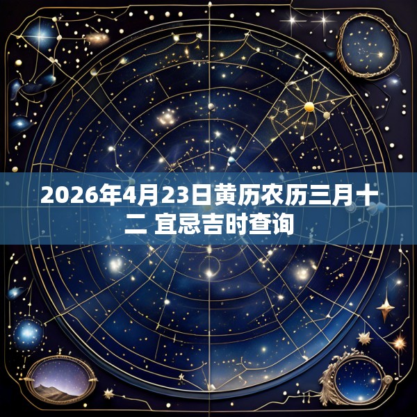 2026年4月23日黄历农历三月十二 宜忌吉时查询