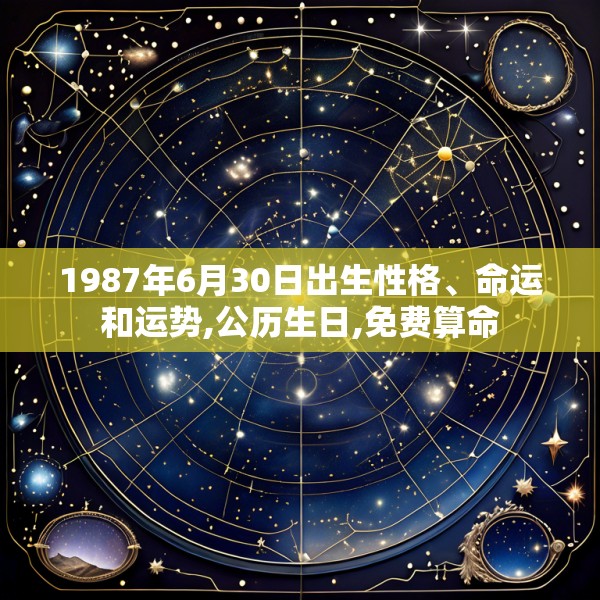1987年6月30日出生性格、命运和运势,公历生日,免费算命