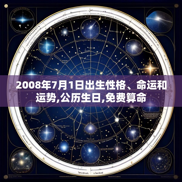 2008年7月1日出生性格、命运和运势,公历生日,免费算命