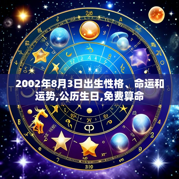 2002年8月3日出生性格、命运和运势,公历生日,免费算命