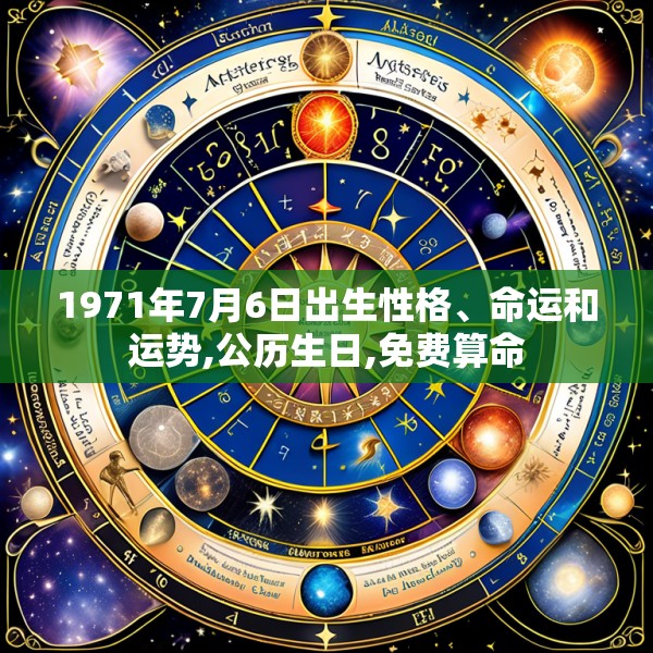1971年7月6日出生性格、命运和运势,公历生日,免费算命