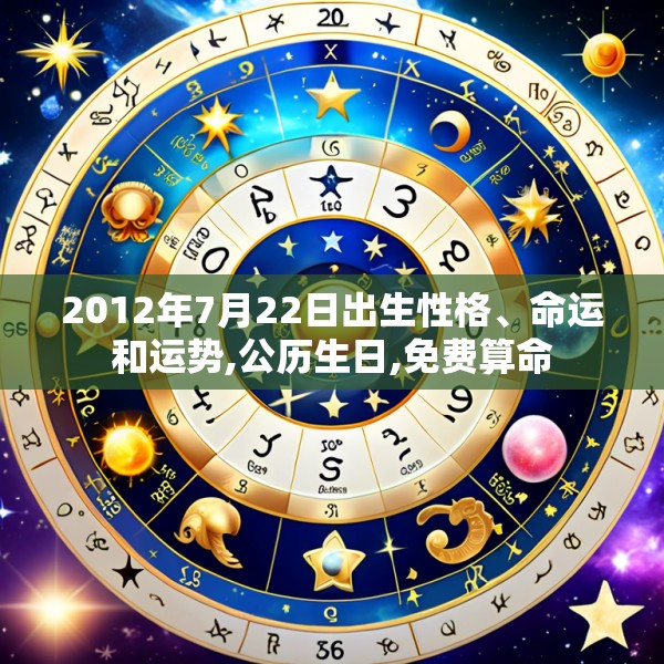 2012年7月22日出生性格、命运和运势,公历生日,免费算命