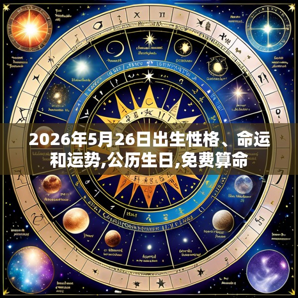 2026年5月26日出生性格、命运和运势,公历生日,免费算命