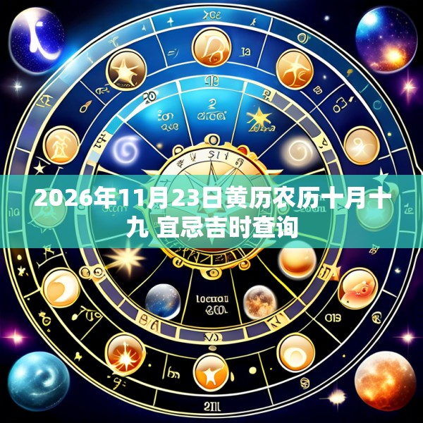 2026年11月23日黄历农历十月十九 宜忌吉时查询