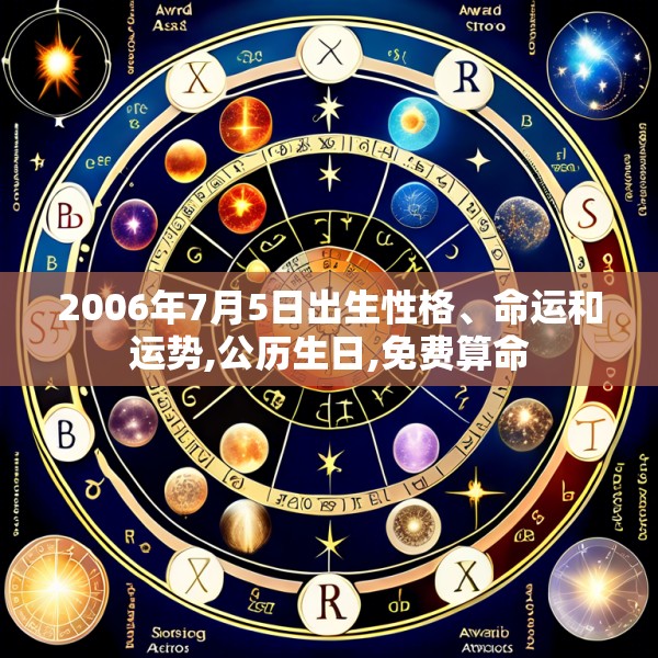 2006年7月5日出生性格、命运和运势,公历生日,免费算命