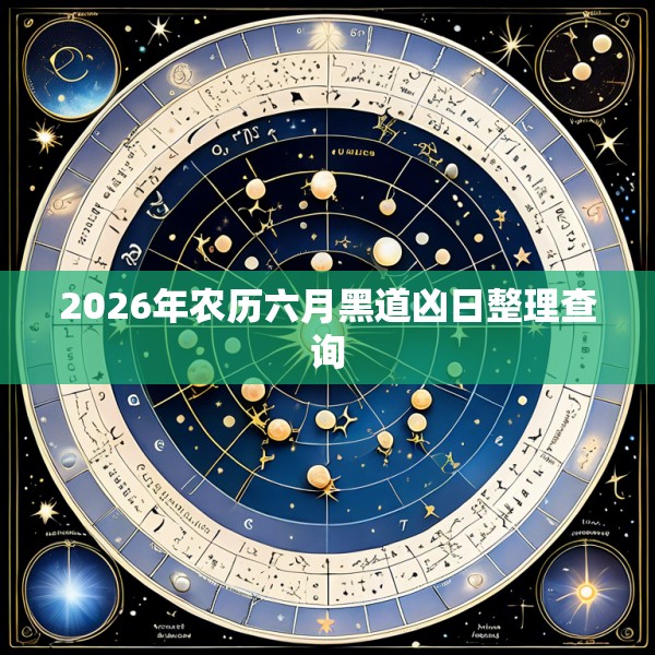 2026年农历六月黑道凶日整理查询