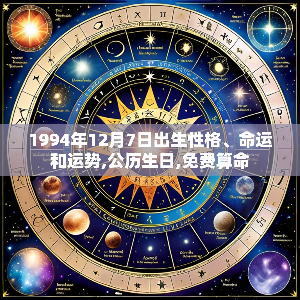 1994年12月7日出生性格、命运和运势,公历生日,免费算命