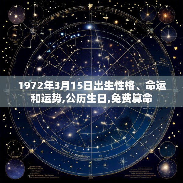 1972年3月15日出生性格、命运和运势,公历生日,免费算命