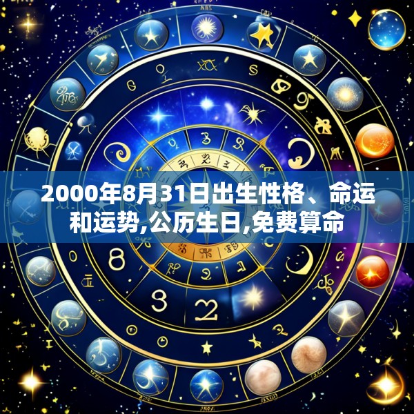 2000年8月31日出生性格、命运和运势,公历生日,免费算命
