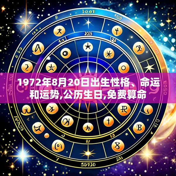 1972年8月20日出生性格、命运和运势,公历生日,免费算命