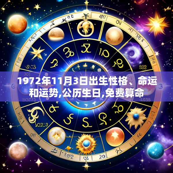 1972年11月3日出生性格、命运和运势,公历生日,免费算命