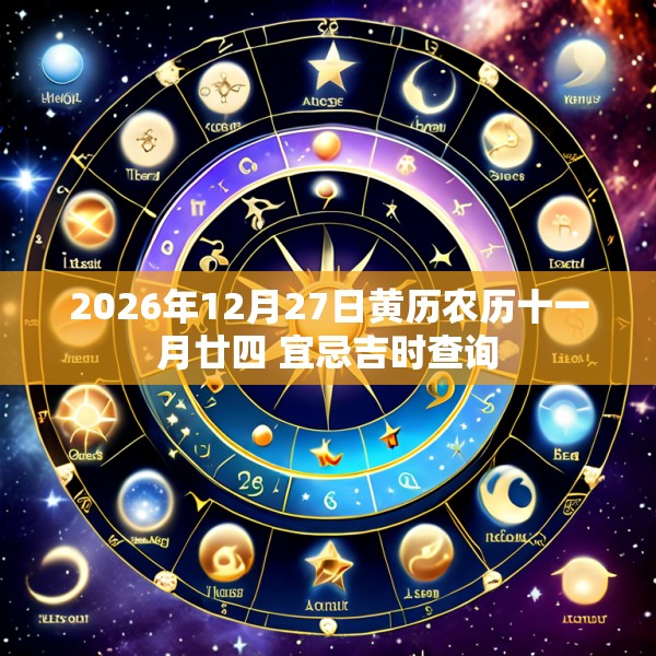 2026年12月27日黄历农历十一月廿四 宜忌吉时查询