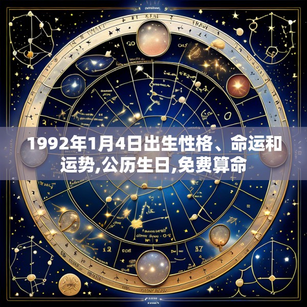 1992年1月4日出生性格、命运和运势,公历生日,免费算命
