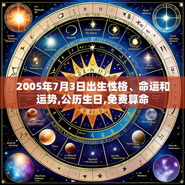 2005年7月3日出生性格、命运和运势,公历生日,免费算命