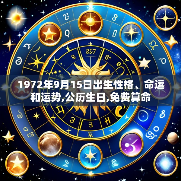 1972年9月15日出生性格、命运和运势,公历生日,免费算命