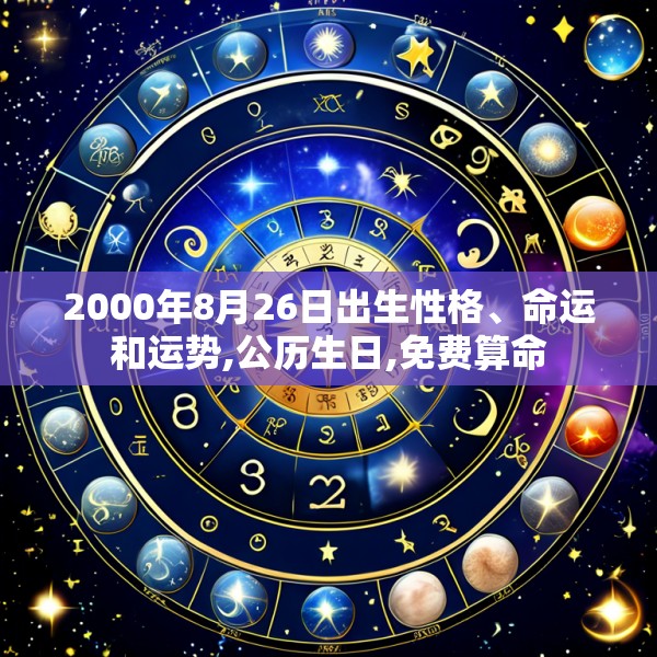 2000年8月26日出生性格、命运和运势,公历生日,免费算命