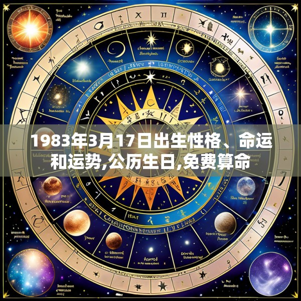 1983年3月17日出生性格、命运和运势,公历生日,免费算命