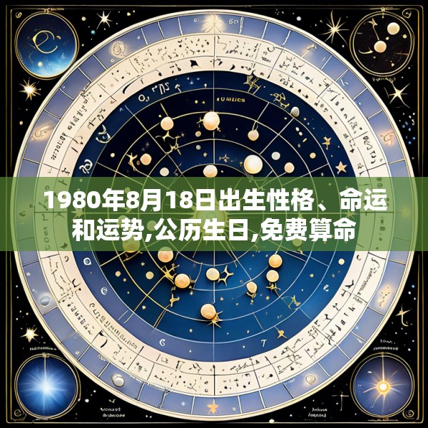 1980年8月18日出生性格、命运和运势,公历生日,免费算命