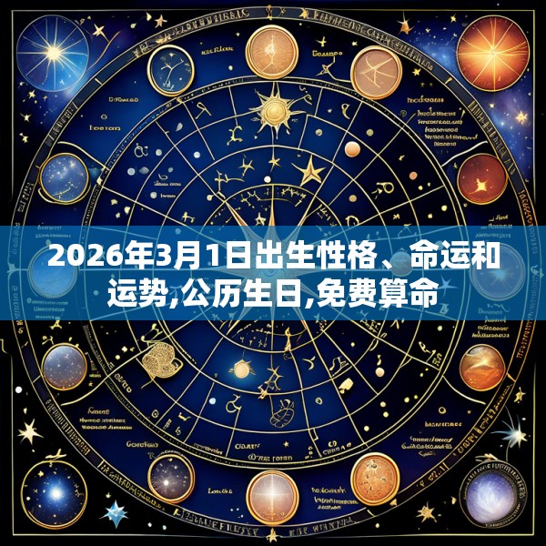 2026年3月1日出生性格、命运和运势,公历生日,免费算命
