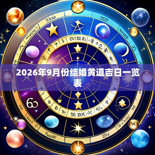 2026年9月份结婚黄道吉日一览表