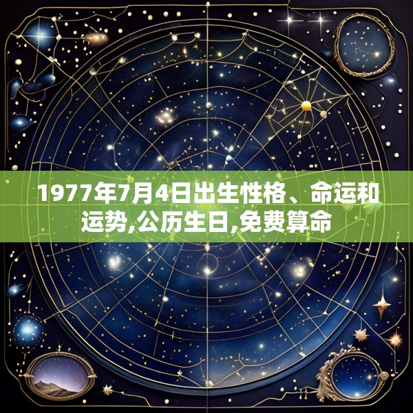 1977年7月4日出生性格、命运和运势,公历生日,免费算命