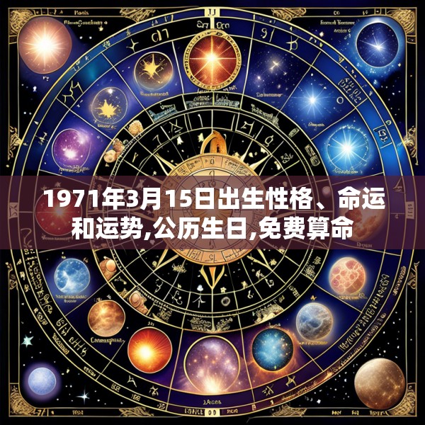 1971年3月15日出生性格、命运和运势,公历生日,免费算命