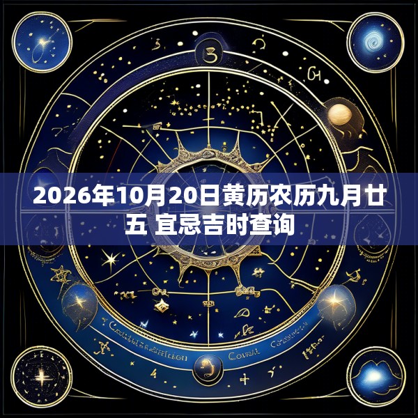 2026年10月20日黄历农历九月廿五 宜忌吉时查询