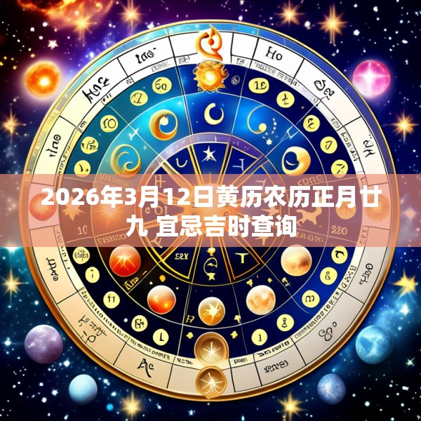 2026年3月12日黄历农历正月廿九 宜忌吉时查询