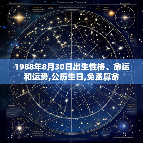 1988年8月30日出生性格、命运和运势,公历生日,免费算命