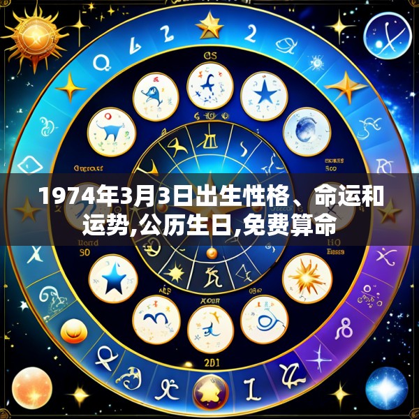 1974年3月3日出生性格、命运和运势,公历生日,免费算命