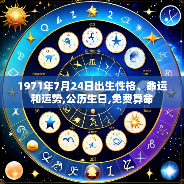 1971年7月24日出生性格、命运和运势,公历生日,免费算命