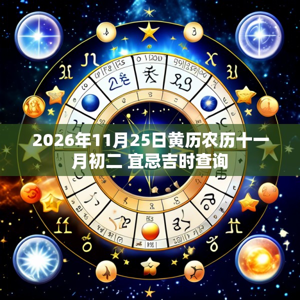 2026年11月25日黄历农历十一月初二 宜忌吉时查询