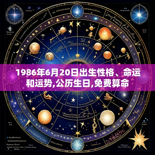 1986年6月20日出生性格、命运和运势,公历生日,免费算命