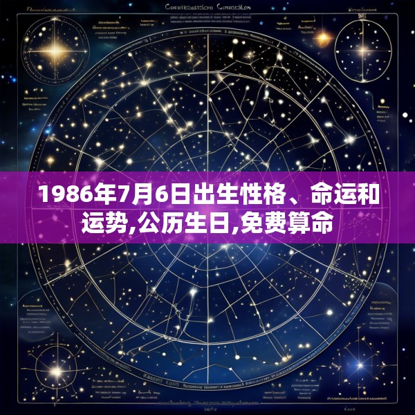 1986年7月6日出生性格、命运和运势,公历生日,免费算命