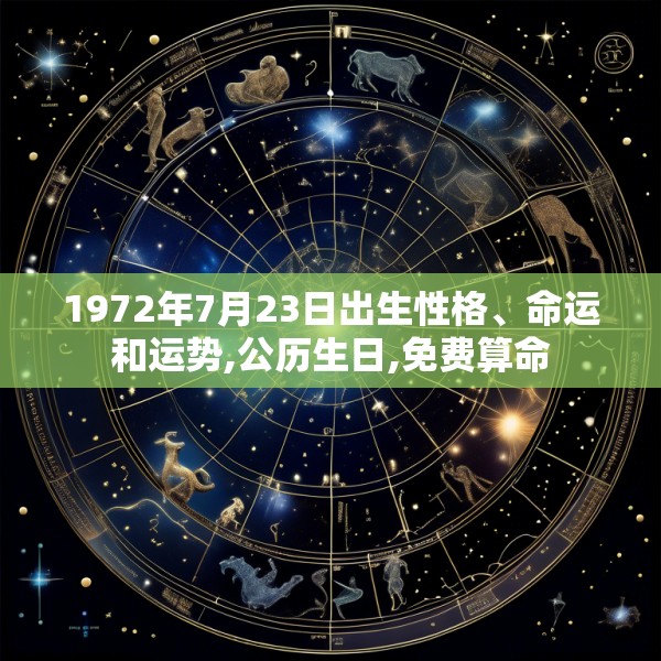 1972年7月23日出生性格、命运和运势,公历生日,免费算命