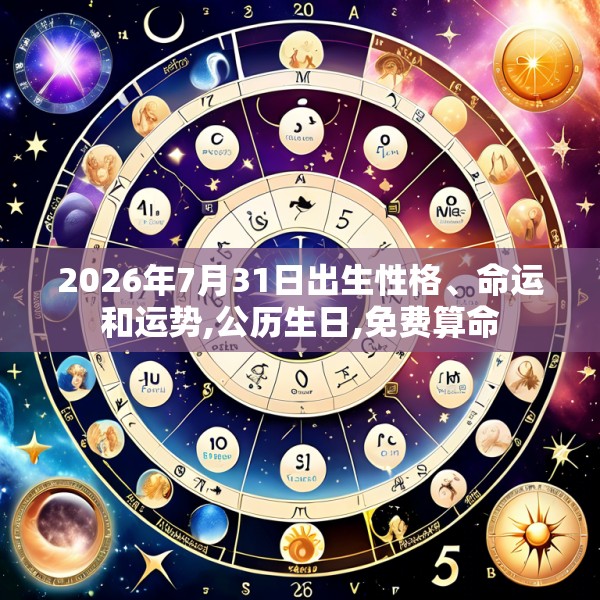 2026年7月31日出生性格、命运和运势,公历生日,免费算命