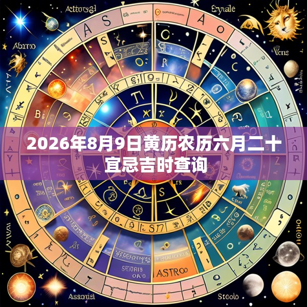 2026年8月9日黄历农历六月二十 宜忌吉时查询