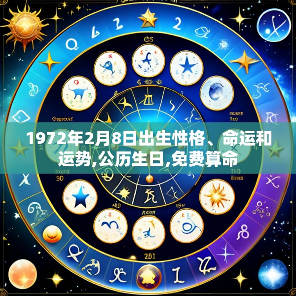 1972年2月8日出生性格、命运和运势,公历生日,免费算命