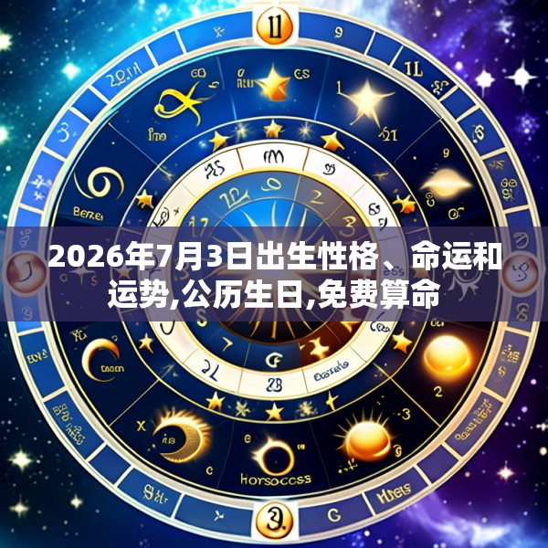 2026年7月3日出生性格、命运和运势,公历生日,免费算命