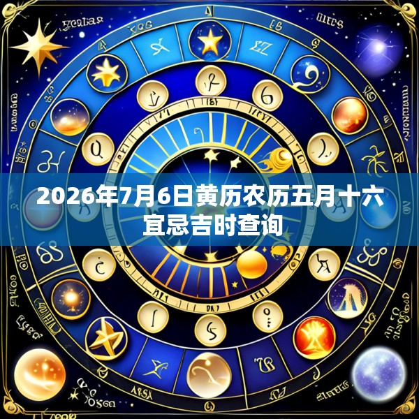 2026年7月6日黄历农历五月十六 宜忌吉时查询