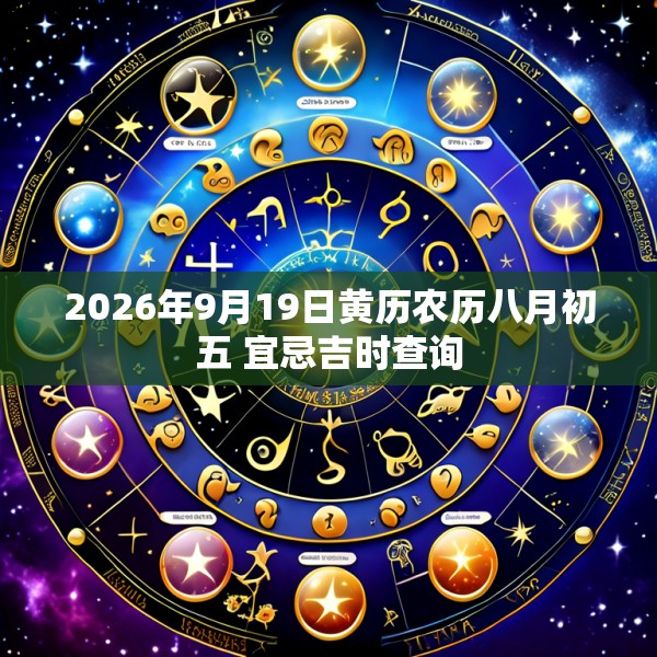2026年9月19日黄历农历八月初五 宜忌吉时查询