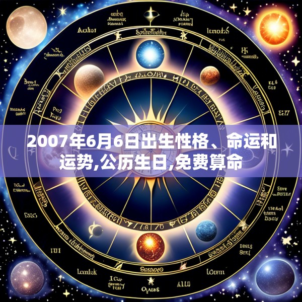 2007年6月6日出生性格、命运和运势,公历生日,免费算命