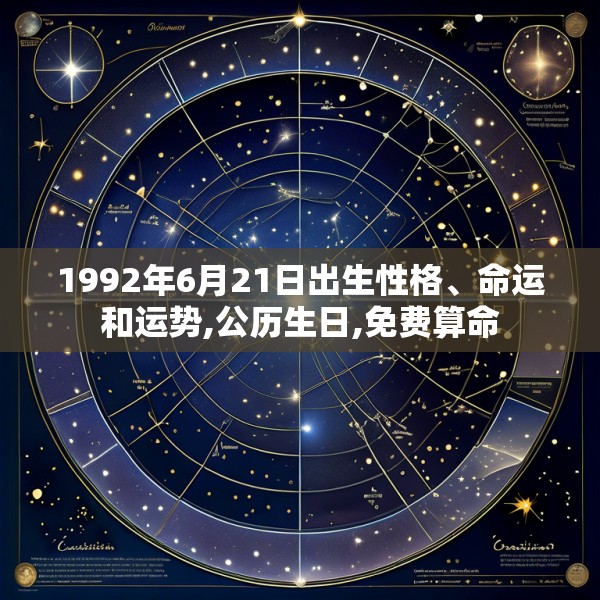 1992年6月21日出生性格、命运和运势,公历生日,免费算命