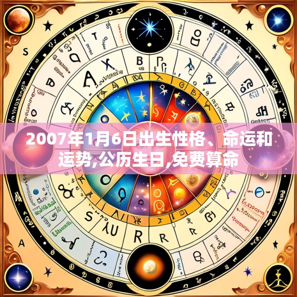 2007年1月6日出生性格、命运和运势,公历生日,免费算命