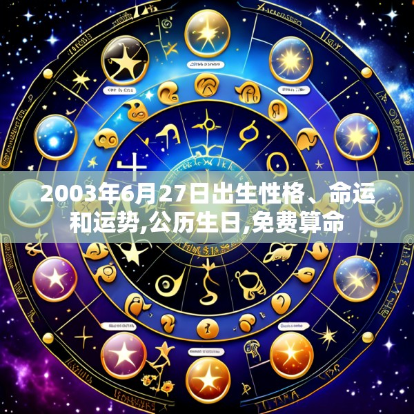 2003年6月27日出生性格、命运和运势,公历生日,免费算命