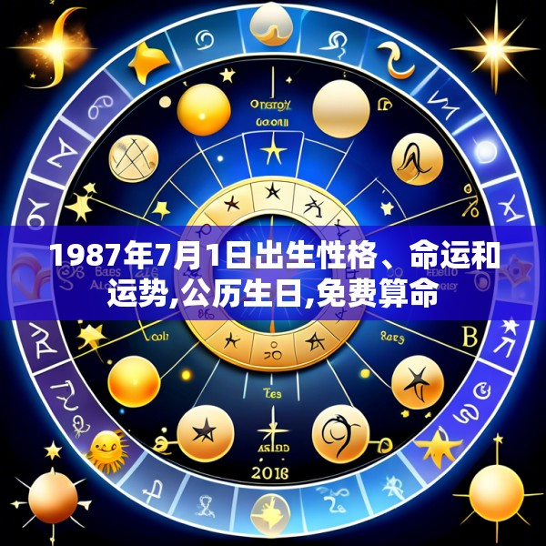 1987年7月1日出生性格、命运和运势,公历生日,免费算命