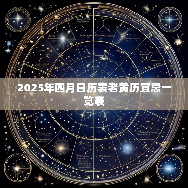 2025年四月日历表老黄历宜忌一览表