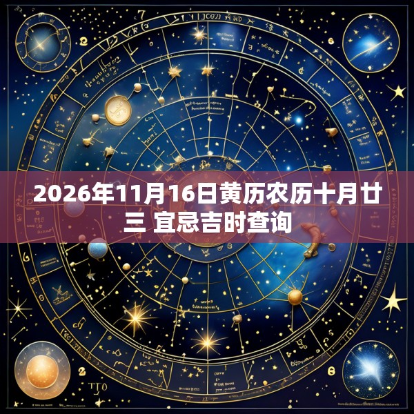 2026年11月16日黄历农历十月廿三 宜忌吉时查询