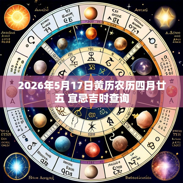 2026年5月17日黄历农历四月廿五 宜忌吉时查询