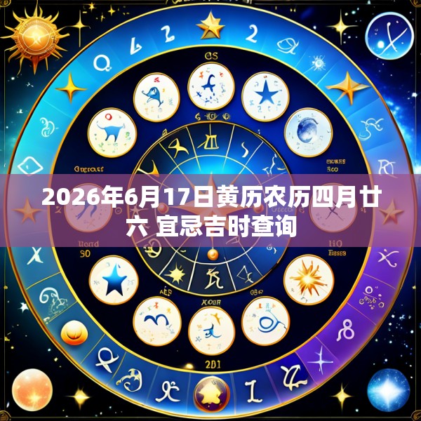 2026年6月17日黄历农历四月廿六 宜忌吉时查询